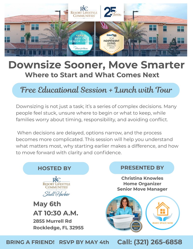 Downsize Sooner, Move Smarter: Where to Start and What Comes Next