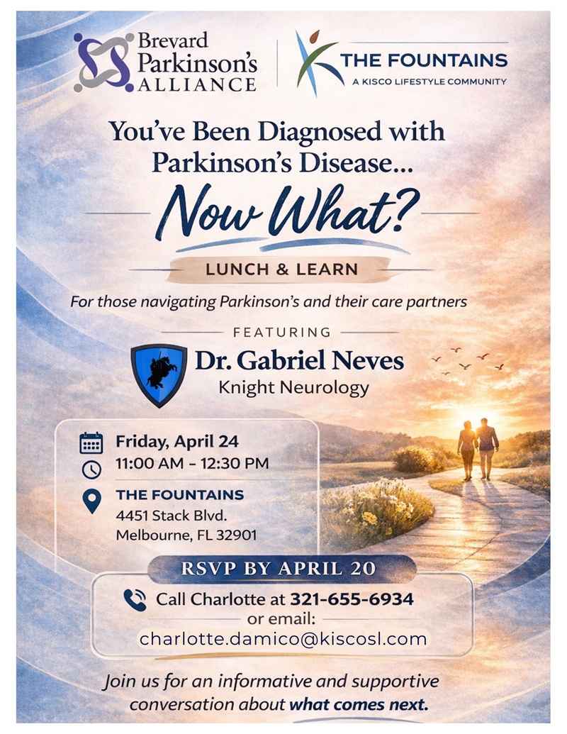 Lunch & Learn: You've Been Diagnosed with Parkinson's Disease...Now What?