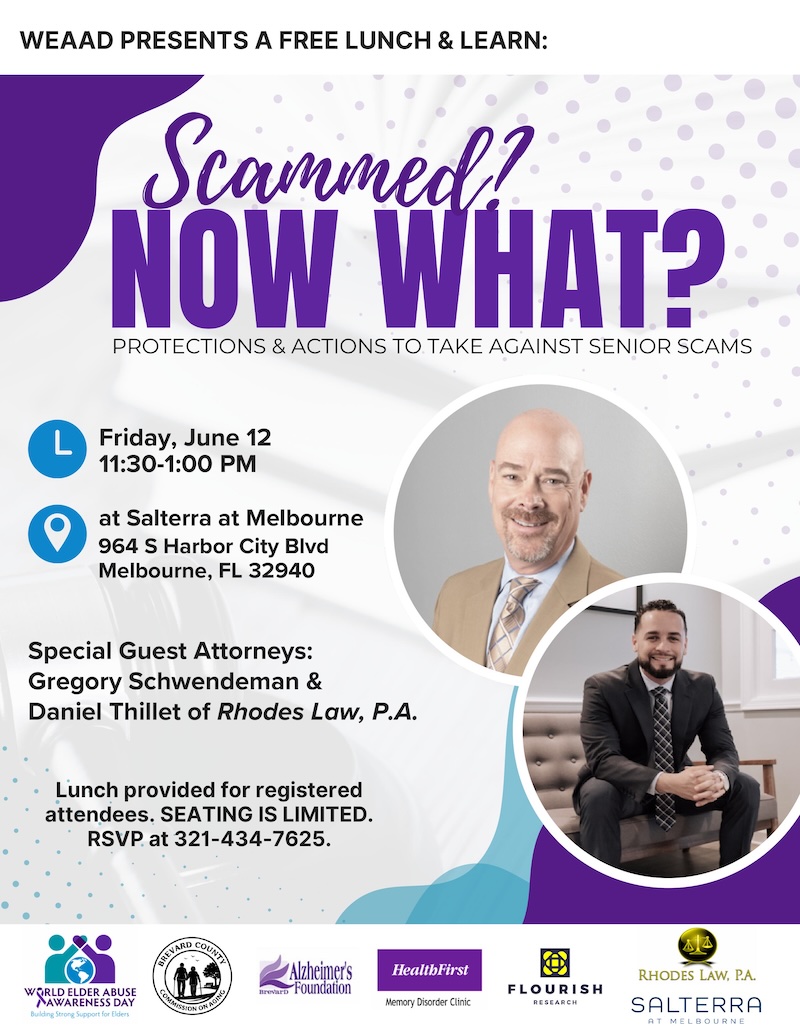 Scammed? Now What? Senior Scam Protection Lunch & Learn