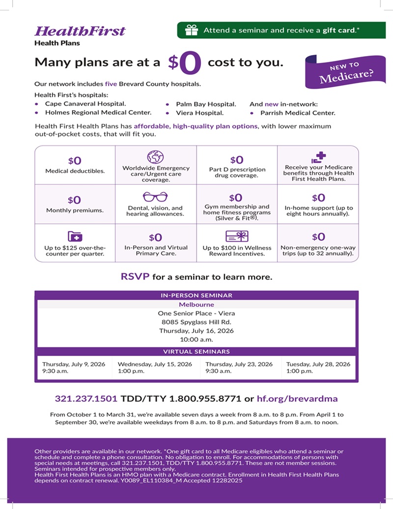 Medicare Advantage Sales Seminar with Health First Health Plans