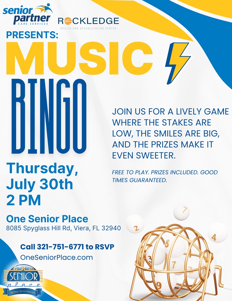 MUSIC BINGO! Hosted by Senior Partner Care Services & Rockledge Health and Rehab