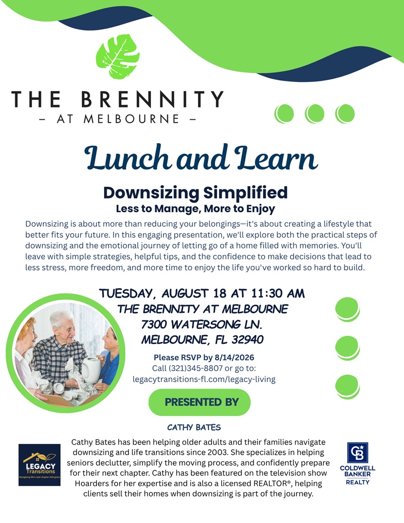 Lunch and Learn Downsizing Simplified: Less to Manage, More to Enjoy