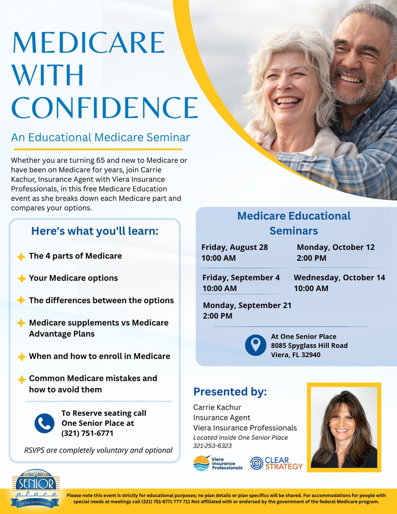 Medicare with Confidence: An Educational Medicare Seminar w/ Carrie Kachur, Insurance Agent | Viera Insurance Professionals
