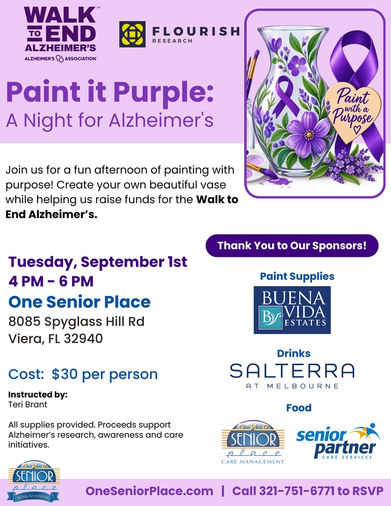 Paint It Purple: A Night for Alzheimer’s Vase Painting Fundraiser