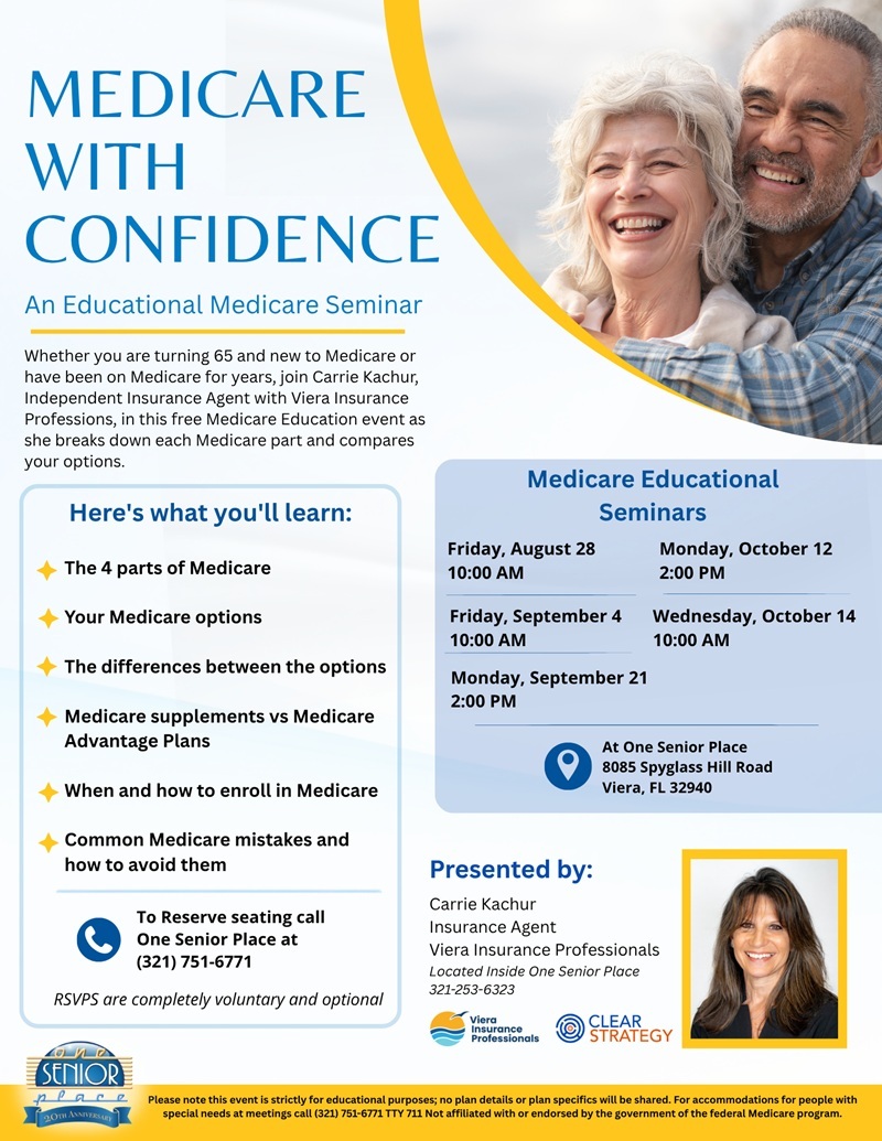 Medicare with Confidence: An Educational Medicare Seminar w/ Carrie Kachur, Insurance Agent | Viera Insurance Professionals