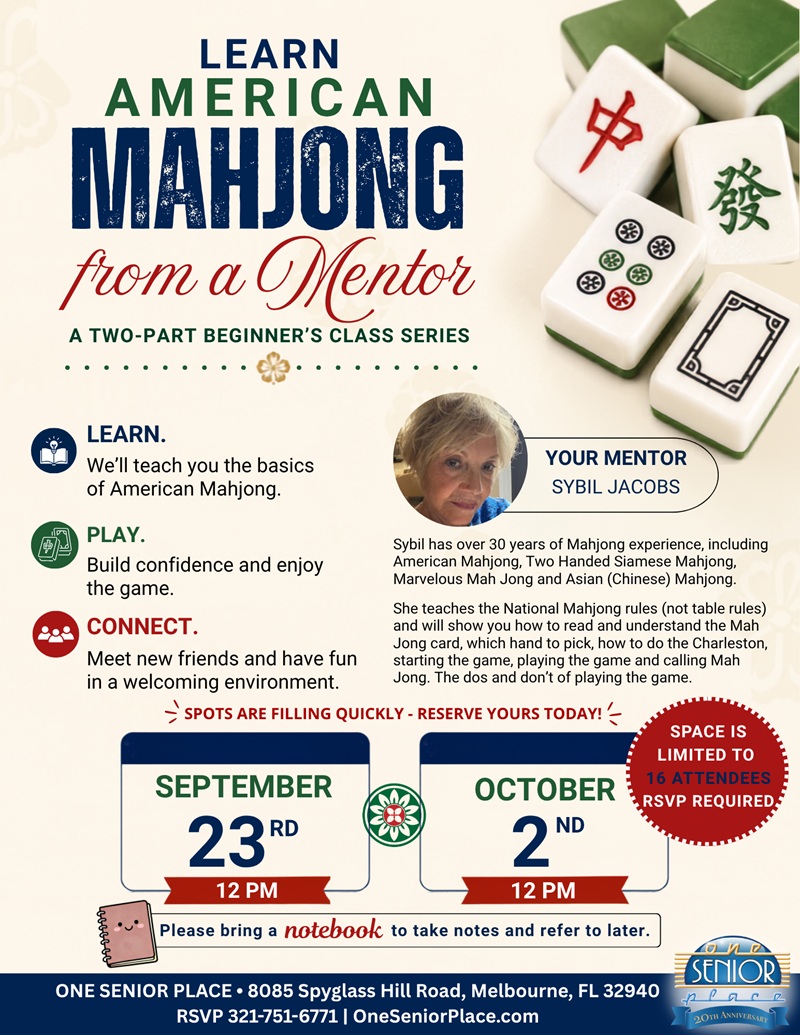Learn American Mahjong From a Mentor: A Two-Part Beginner Class Series w/ Mentor Sybil Jacobs