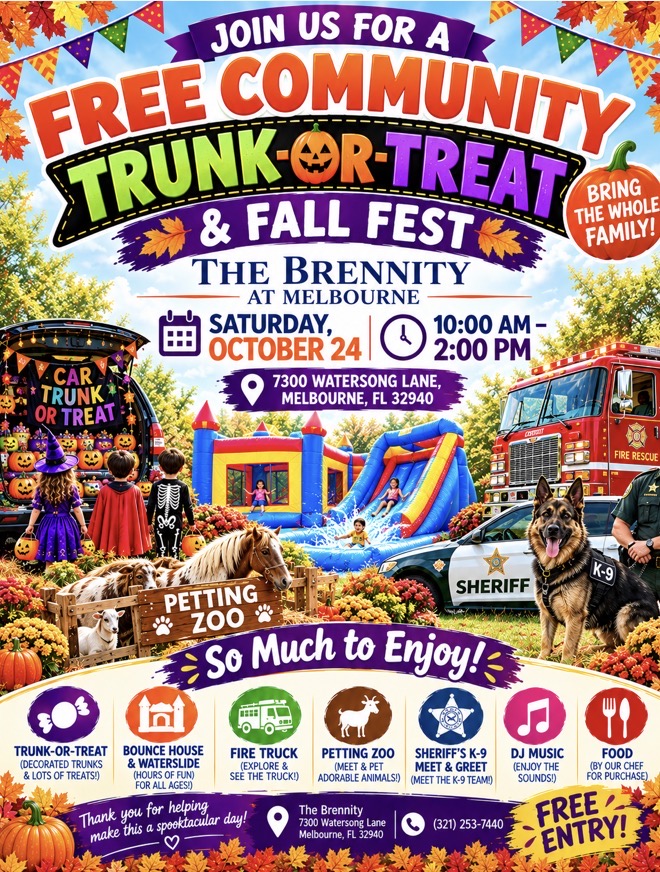 FREE Community Trunk-Or-Treat & Fall Fest at The Brennity at Melbourne!