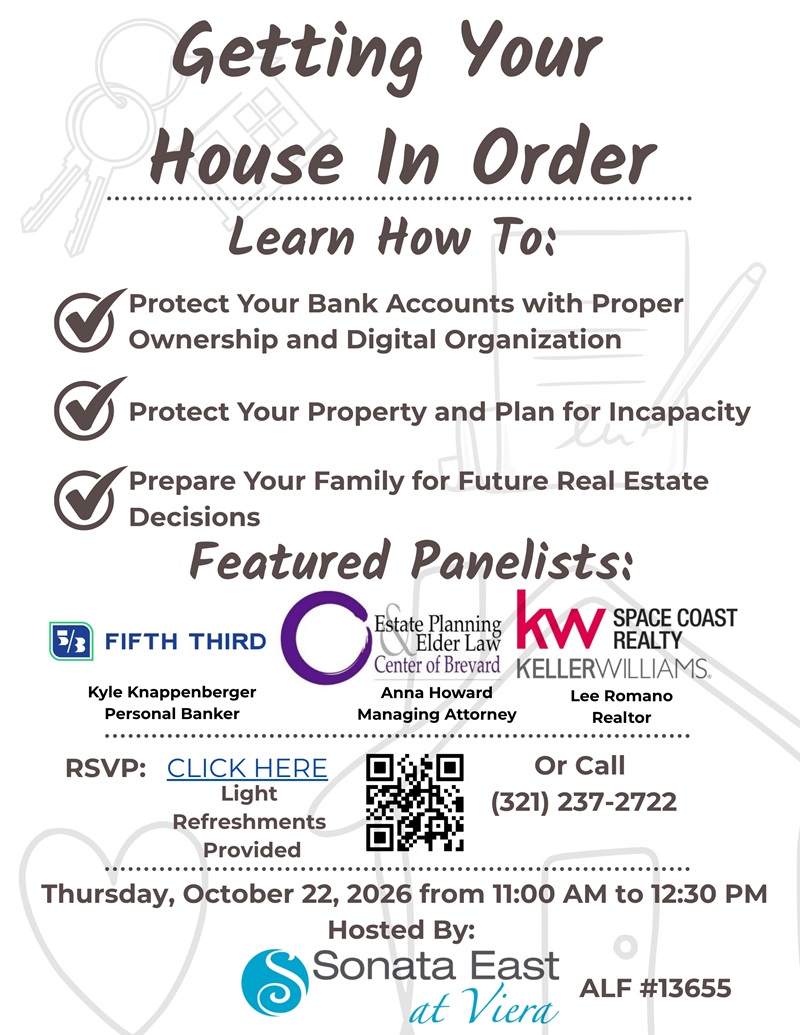 Getting Your House In Order at Sonata East at Viera