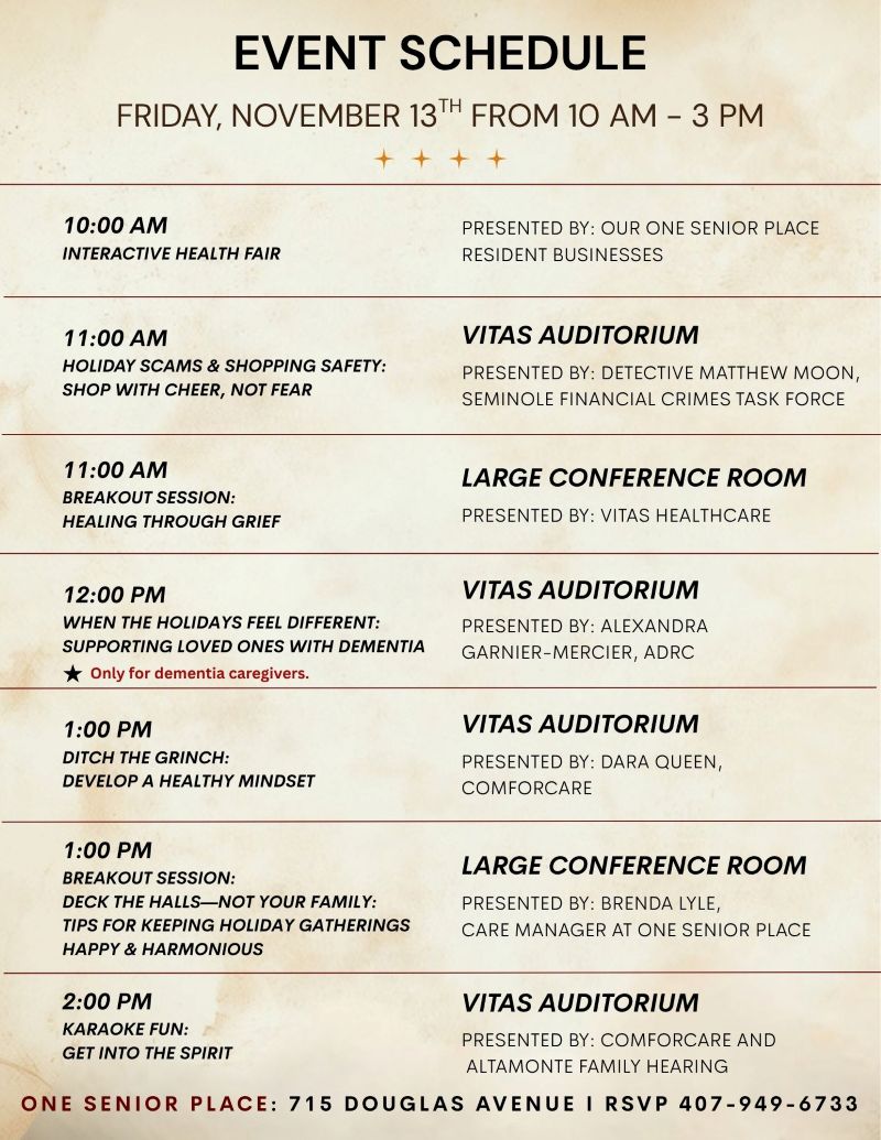 Event Schedule: Transform Your Holiday Hassles Into Happy Moments