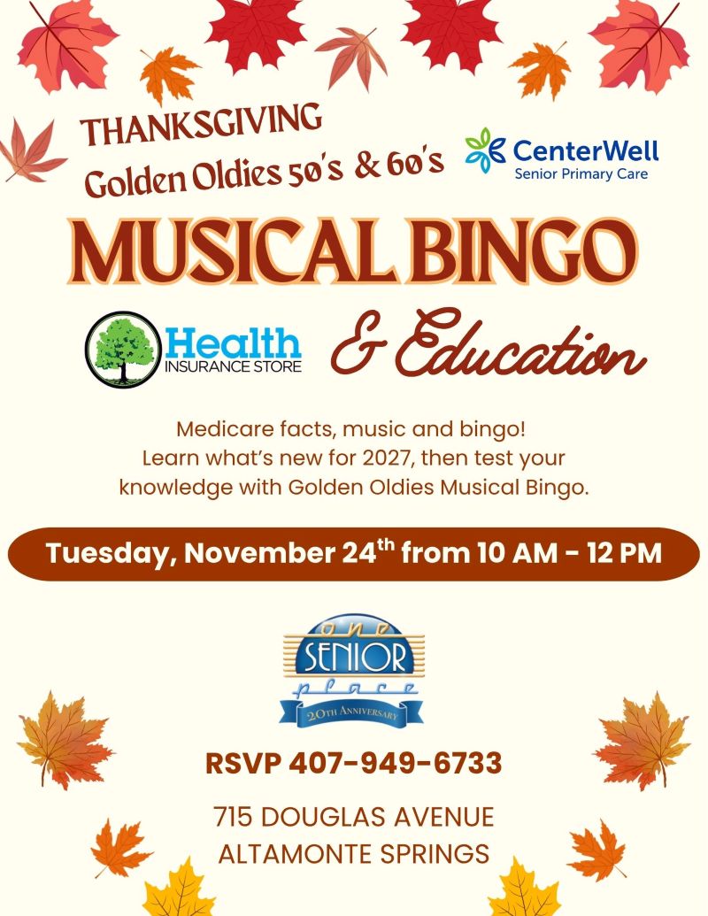 Golden Oldies 50's & 60's Musical Bingo & Medicare Education