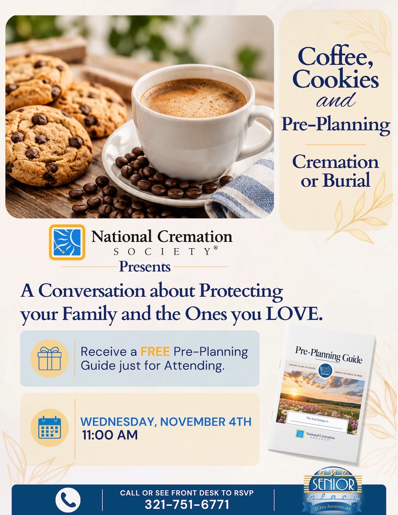 Coffee, Cookies & Pre-Planning Cremation or Burial w/ National Cremation Society