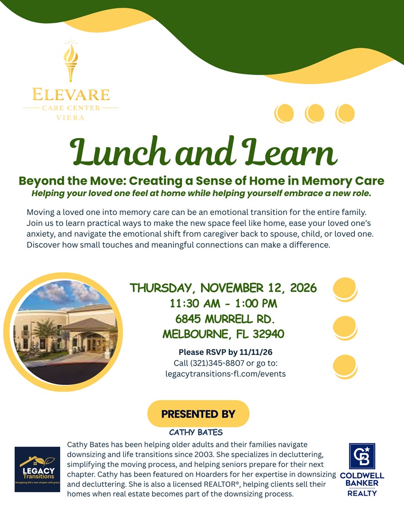 Lunch & Learn Beyond the Move: Creating a Sense of Home in Memory Care